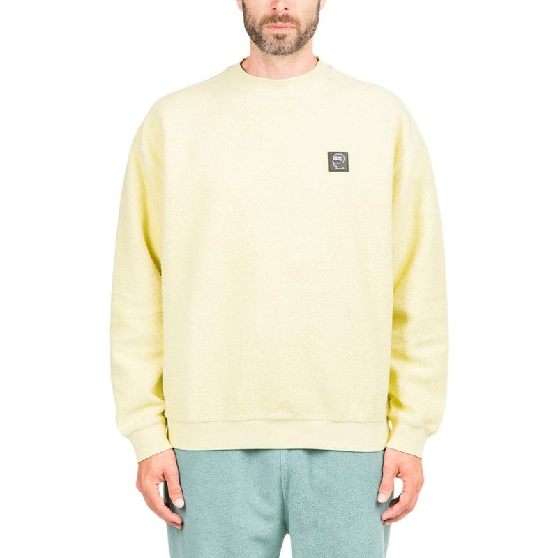 Brain dead REVERSE FLEECE CREWNECK SWEATSHIRT LEMON 1 50273