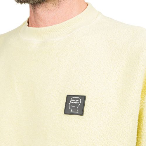 Brain dead REVERSE FLEECE CREWNECK SWEATSHIRT LEMON 4 50276