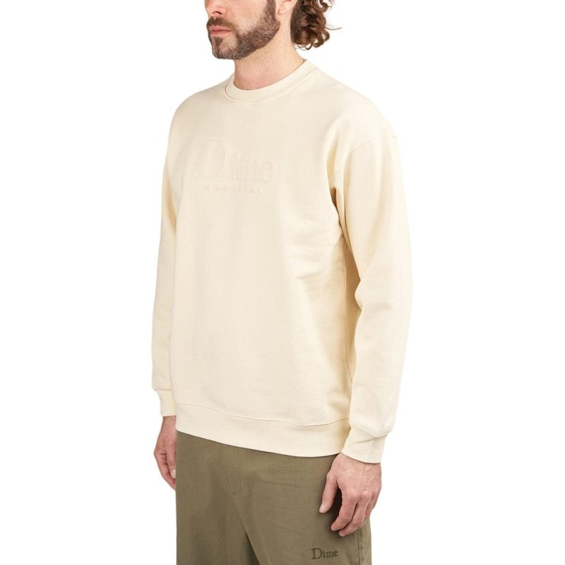 dime classic embossed crewneck creme 219084