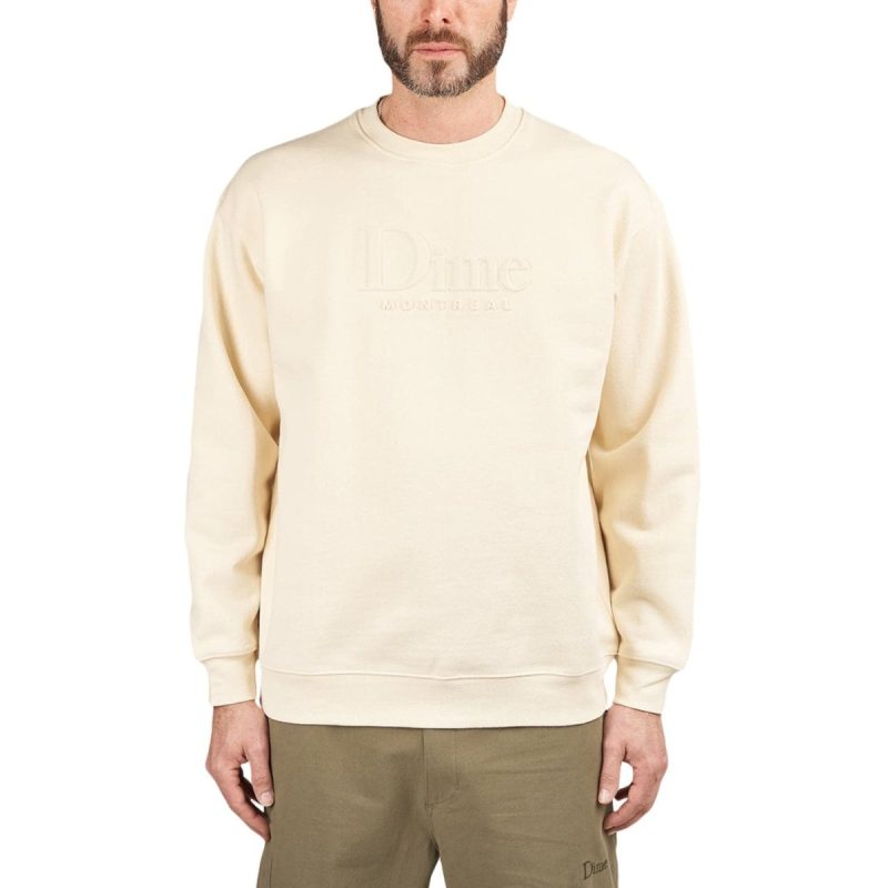 dime classic embossed crewneck creme 994954