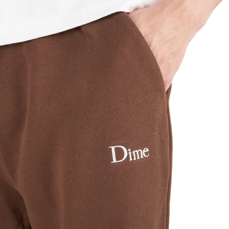 dime classic small logo sweatpants braun 235258