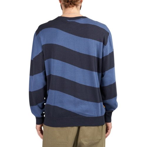 dime wave striped light knit sweater navy 564241