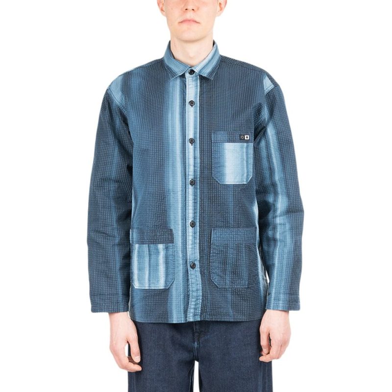 edwin major tie dye ripstop shirt blau 207161