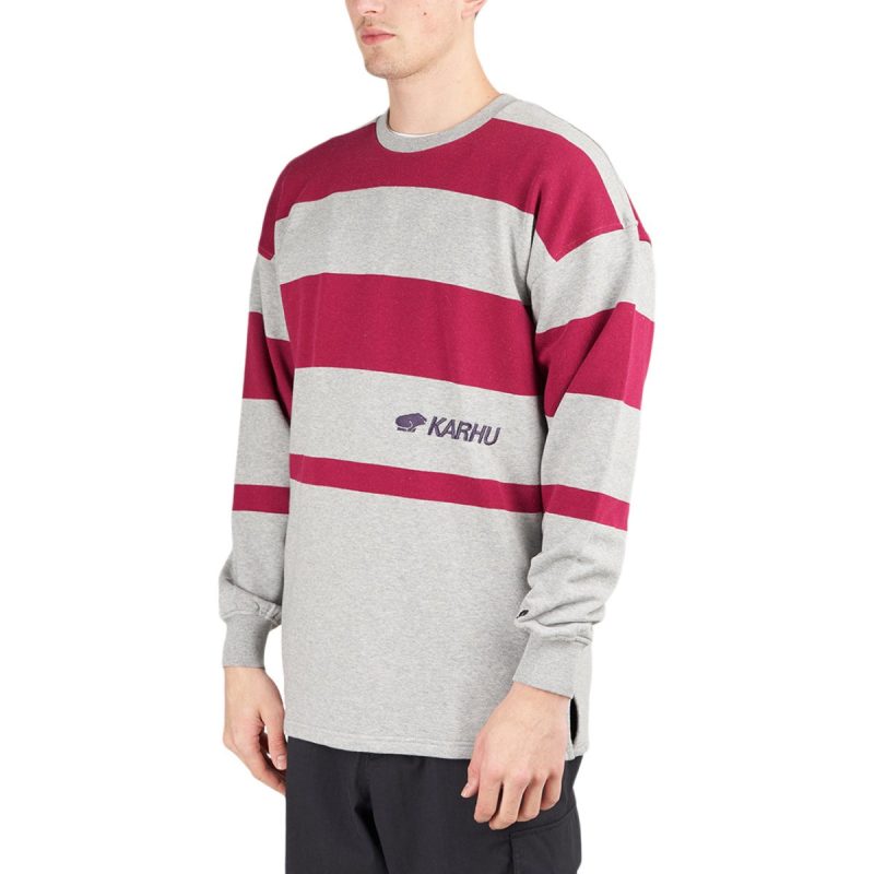 karhu uni stripe sweatshirt grau rot 277661