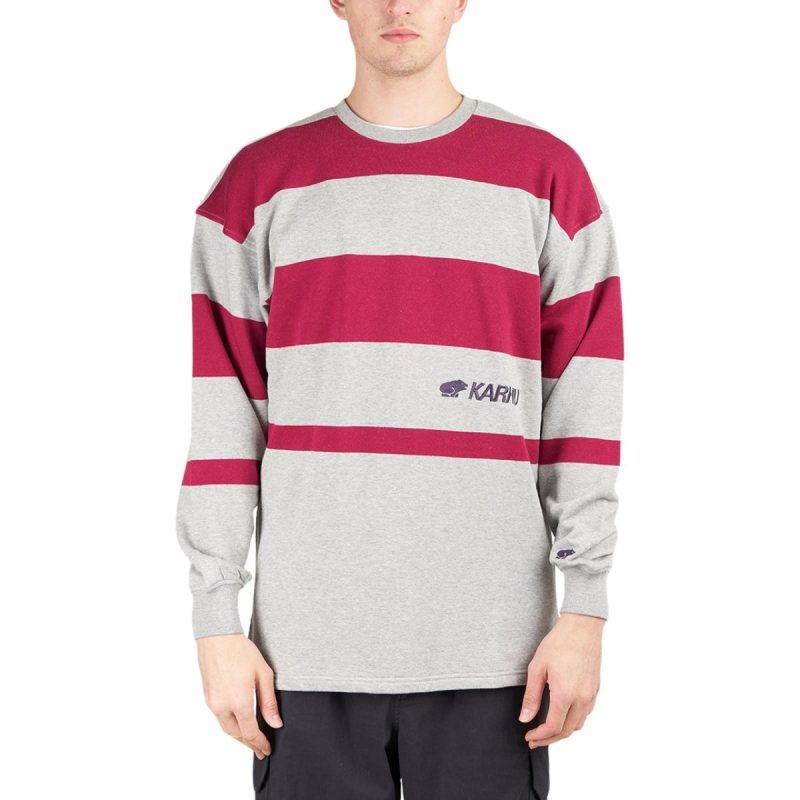 karhu uni stripe sweatshirt grau rot 728101