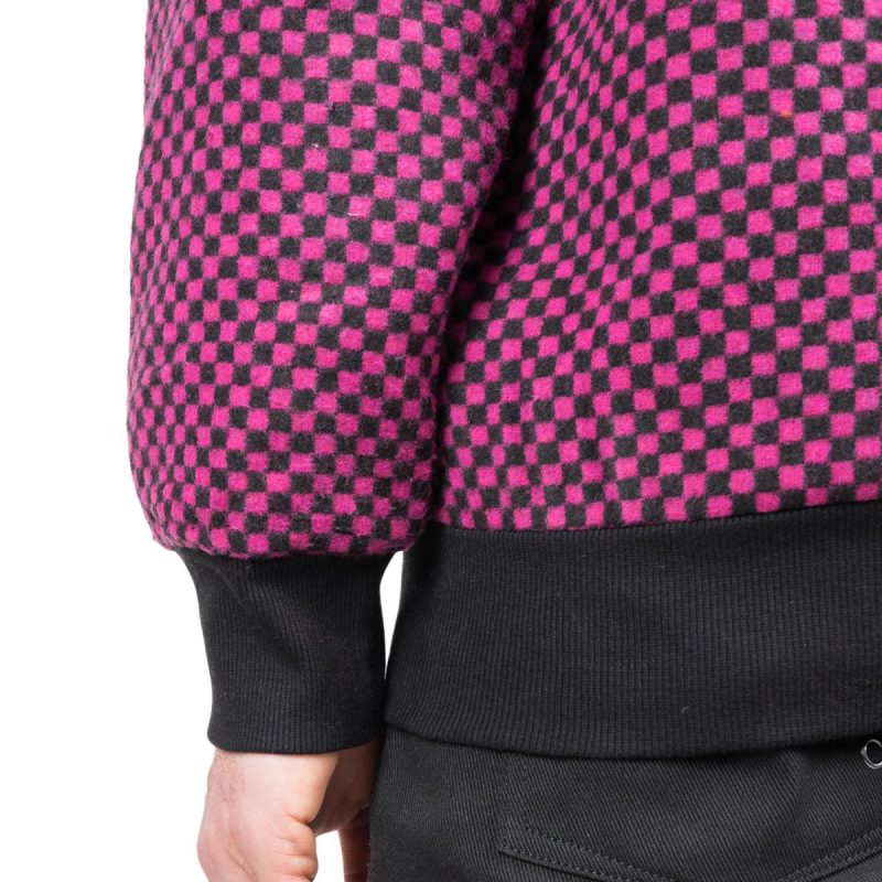 pleasures alliance checkered cardigan lila schwarz 283806