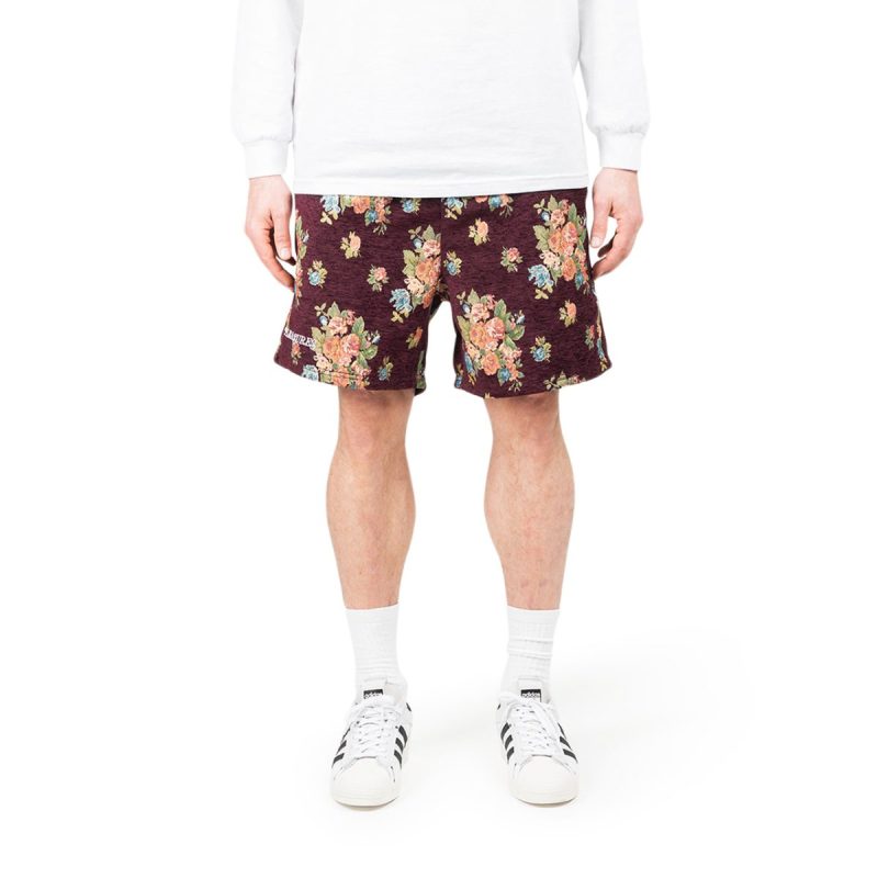 pleasures dejavu floral shorts bordeaux 785877