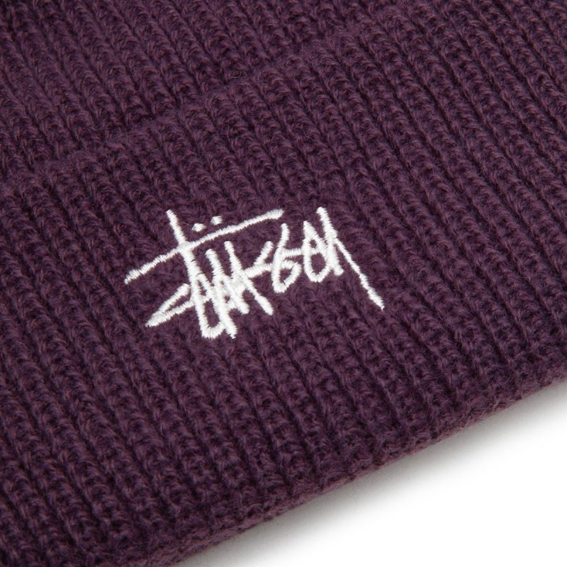 stussy basic cuff beanie burgund 446325